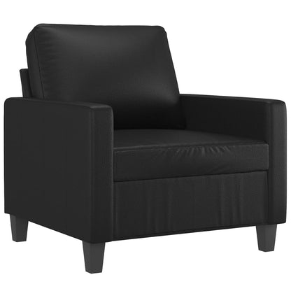 Sofa Chair with Footstool Black 60 cm Faux Leather