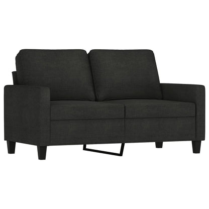 3 Piece Sofa Set with Cushions Black Fabric