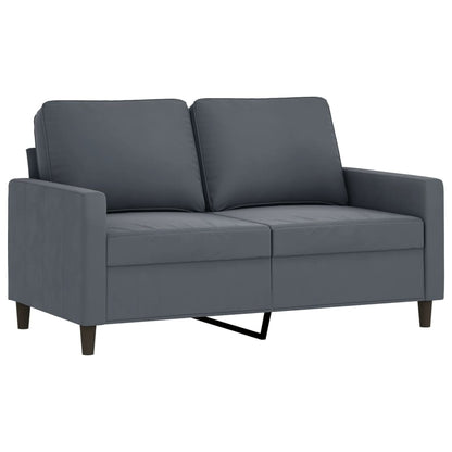 4 Piece Sofa Set with Cushions Dark Grey Velvet