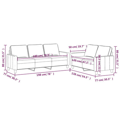 2 Piece Sofa Set with Cushions Light Grey Velvet