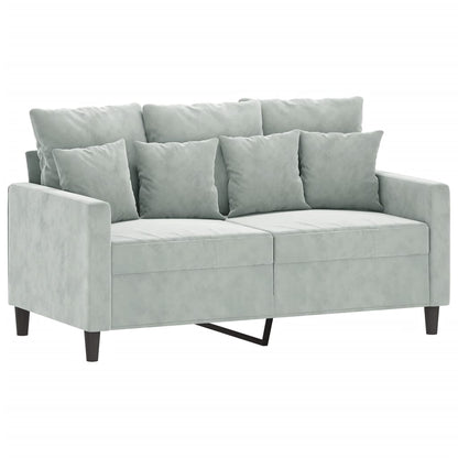 3 Piece Sofa Set with Cushions Light Grey Velvet