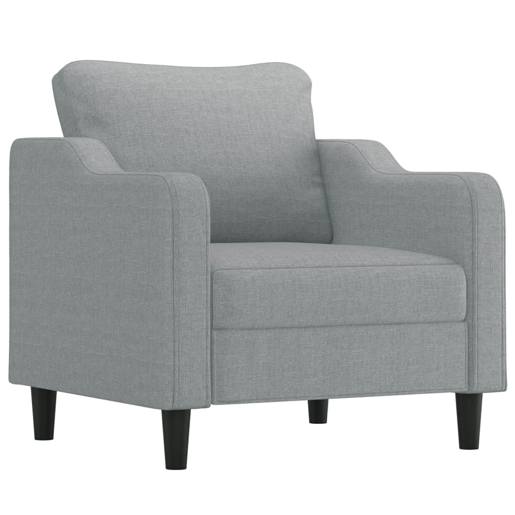 3 Piece Sofa Set with Cushions Light Grey Fabric