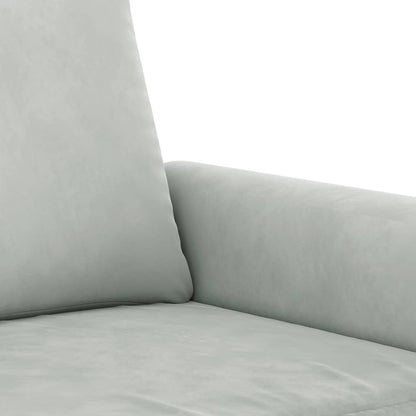 3 Piece Sofa Set with Pillows Light Grey Velvet