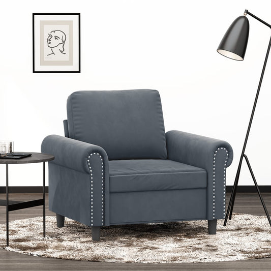 Sofa Chair Dark Grey 60 cm Velvet