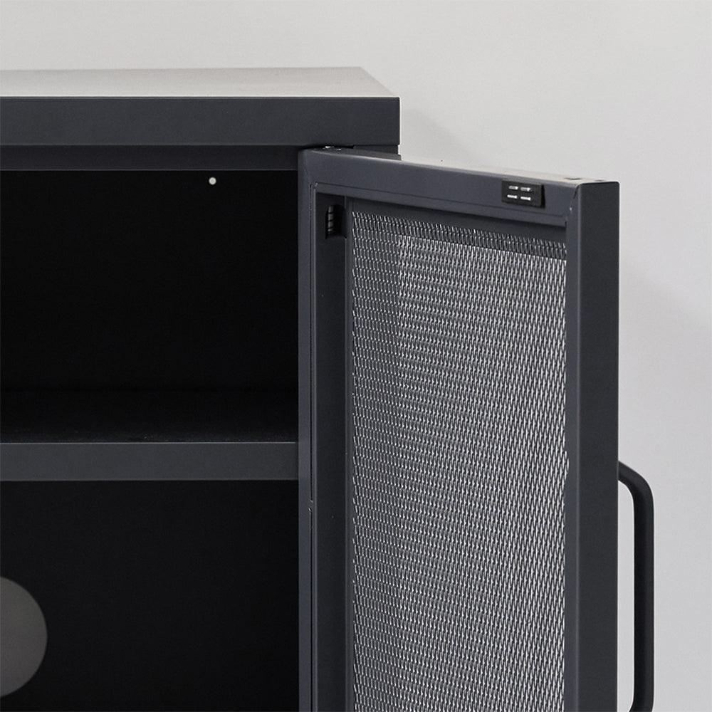 ArtissIn Mini Mesh Door Storage Cabinet Organizer Bedside Table Black