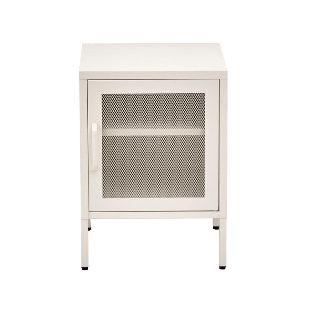 ArtissIn Mini Mesh Door Storage Cabinet Organizer Bedside Table White