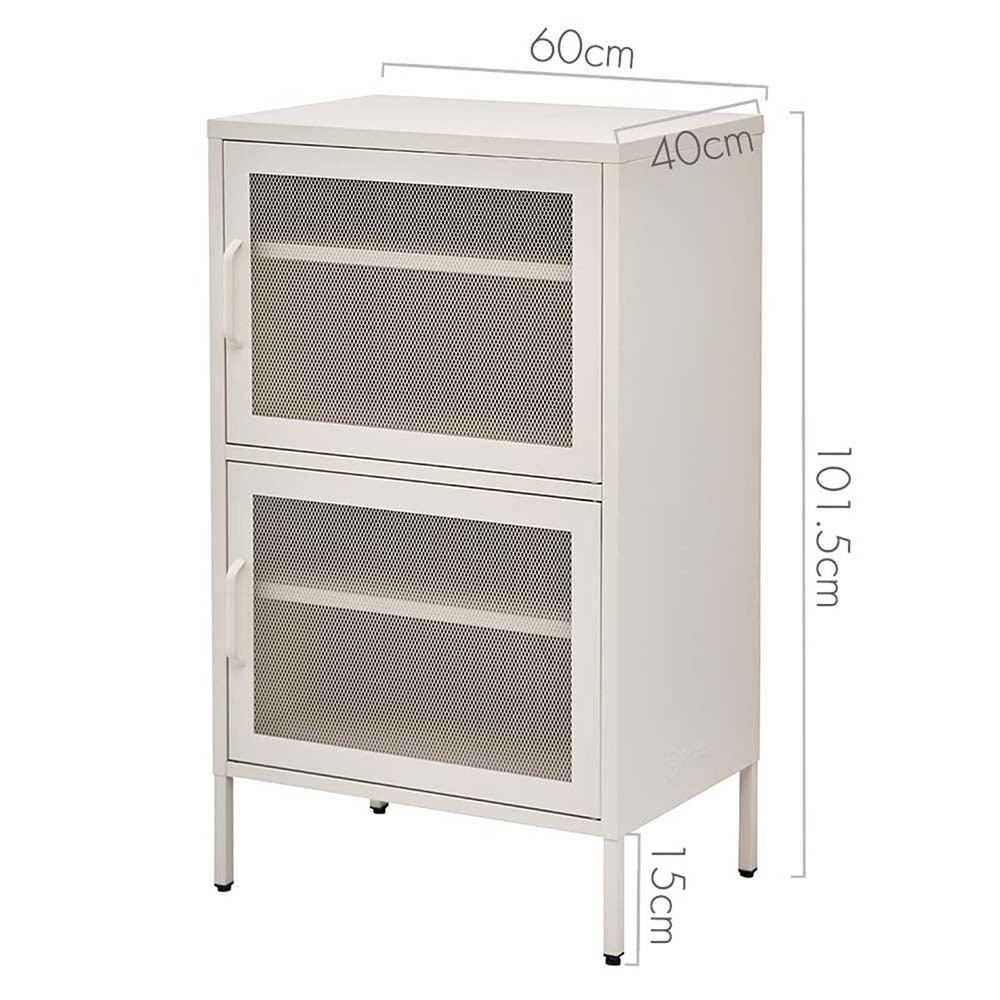 ArtissIn Double Mesh Door Storage Cabinet Organizer Bedroom White