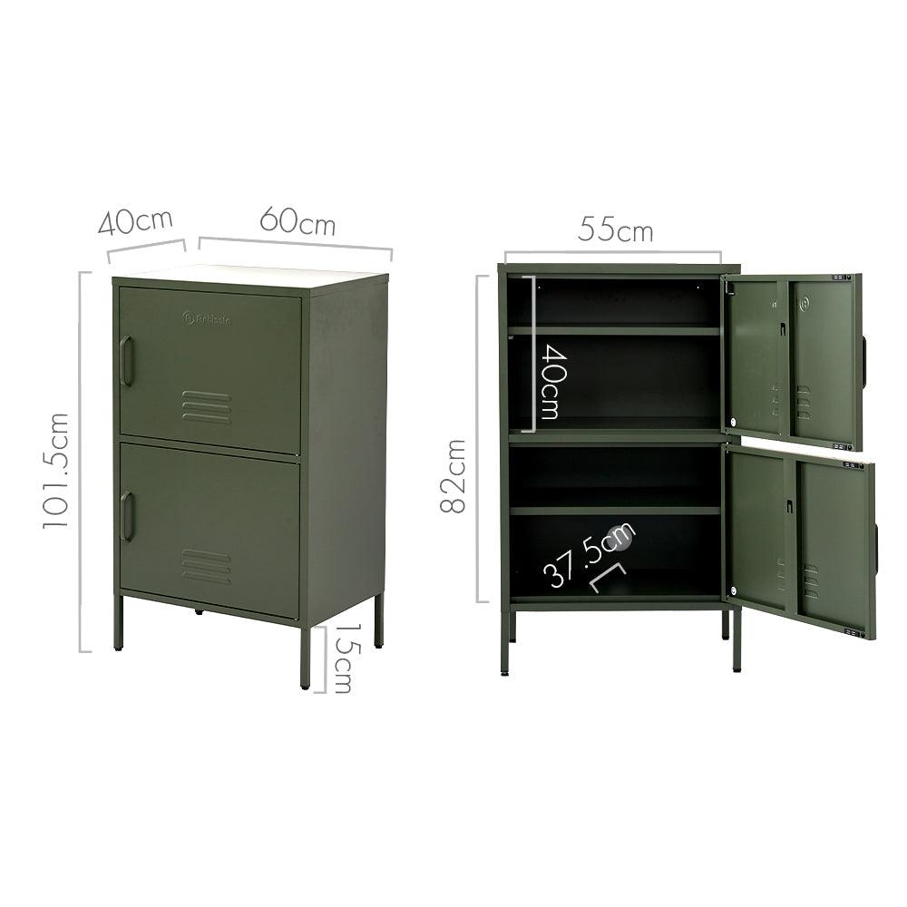 ArtissIn Double Storage Cabinet Shelf Organizer Bedroom Green