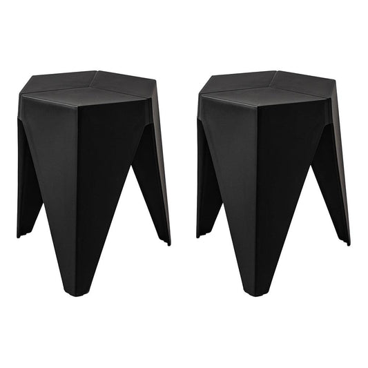 ArtissIn Set of 2 Puzzle Stool Plastic Stacking Stools Chair Outdoor Indoor Kitchen Dining