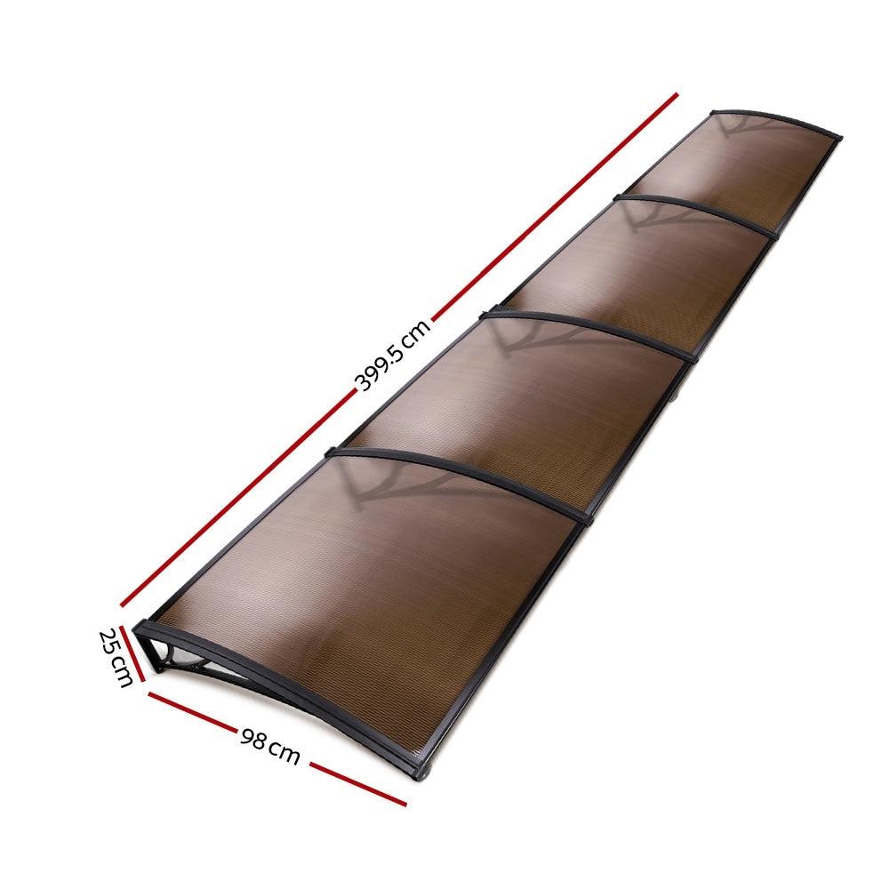 Instahut Window Door Awning Door Canopy Patio UV Sun Shield 1mx4m DIY BR