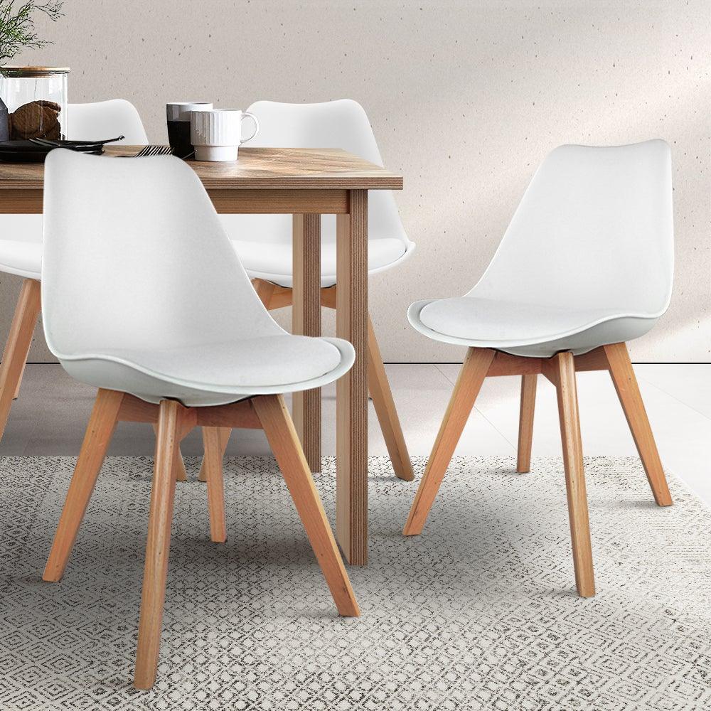 Artiss Set of 4 Padded Dining Chair - White