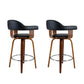 Artiss Set of 2 Bar Stools PU Leather Wooden Swivel - Wood, Chrome and Black