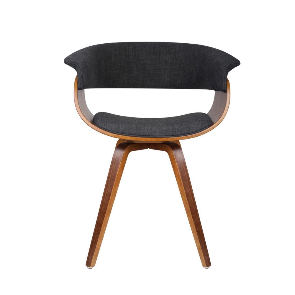 Artiss Timber Wood and Fabric Dining Chair - Charcoal