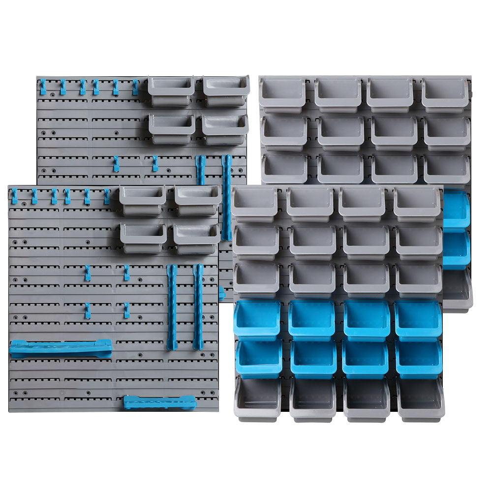 Giantz 88 Parts Wall-Mounted Storage Bin Rack Tool Garage Shelving Organiser Box