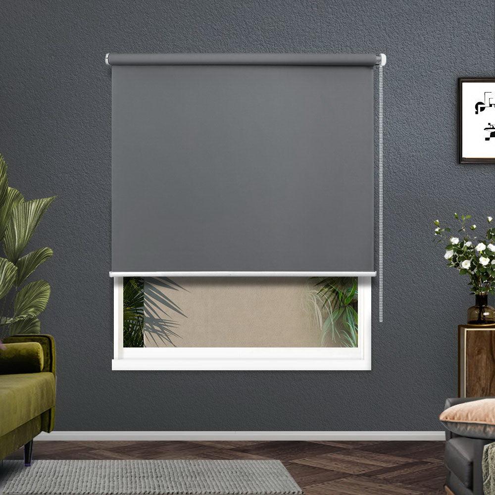 Roller Blinds Blockout Blackout Curtains Window Modern Shades 0.9X2.1M Grey