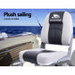 Seamanship Set of 2 Folding Boat Seats Seat Marine Seating Set Swivels All Weather Charcoal & Grey