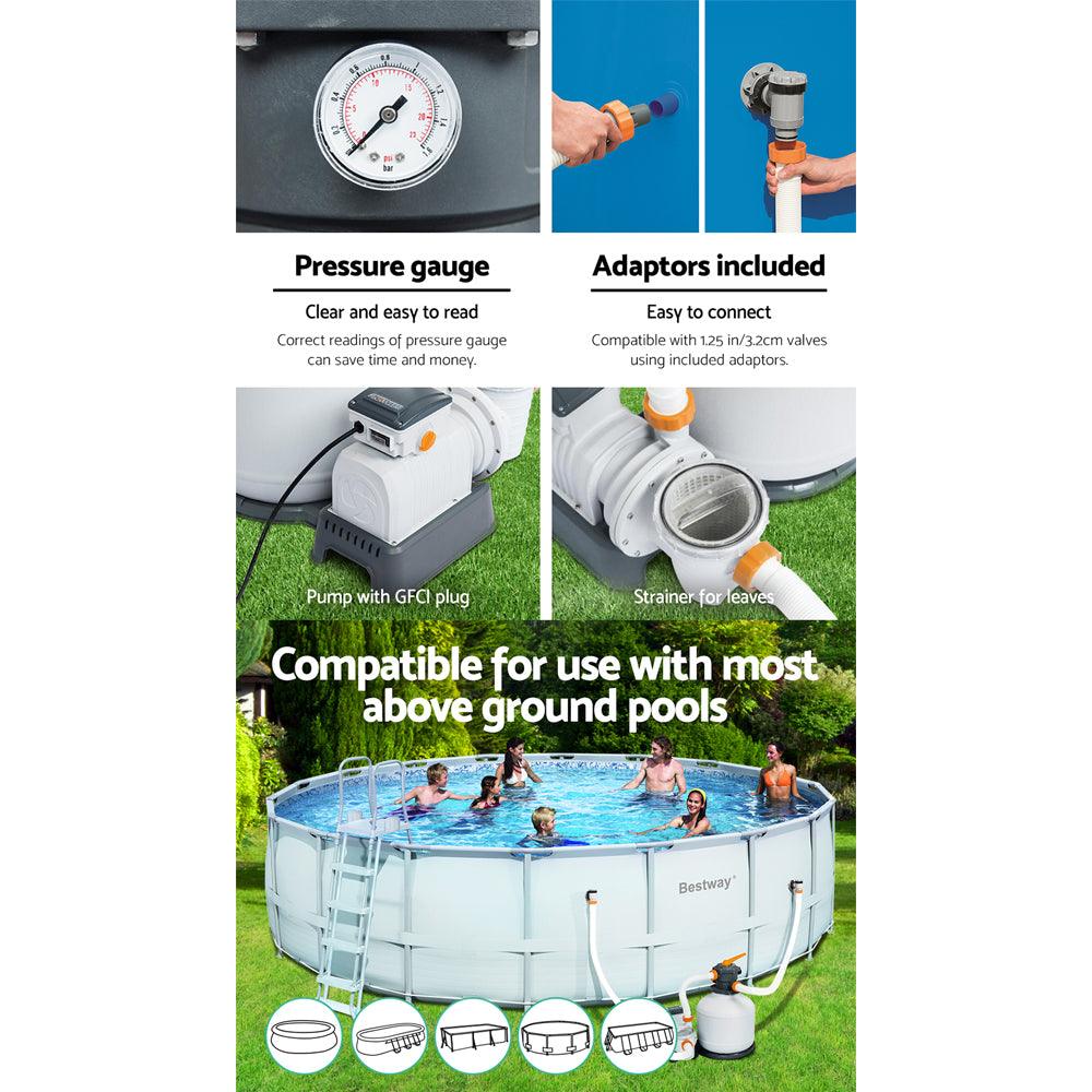 Bestway Sand Filter Above Ground Swimming Pool 3000GPH Pools Cleaning Pump