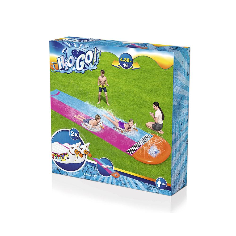 Bestway Inflatable Water Slip And Slide 4.88m Kids Rider Splash Toy Outdoor