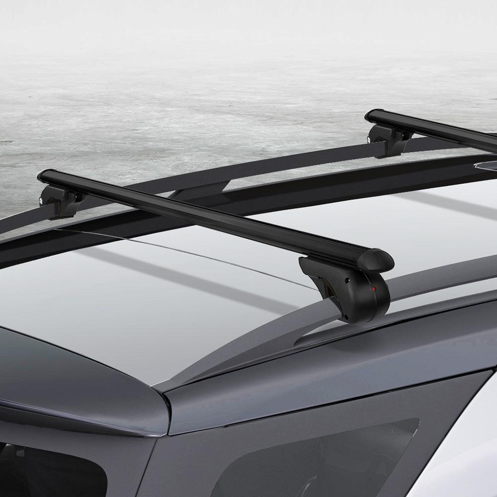 Universal Car Roof Rack 1080mm Cross Bars Aluminium Black Adjustable Car 90kgs load Carrier
