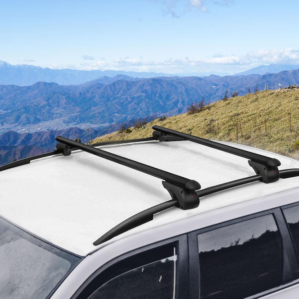 Universal Car Roof Rack 1080mm Cross Bars Aluminium Black Adjustable Car 90kgs load Carrier