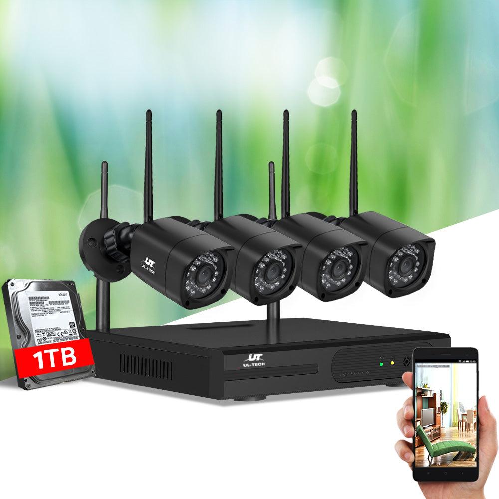 UL-tech CCTV Wireless Security Camera System 8CH Home Outdoor WIFI 4 Square Cameras Kit 1TB