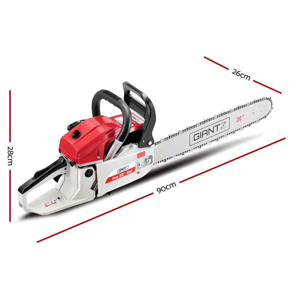 Giantz 58CC Commercial Petrol Chainsaw - Red & White