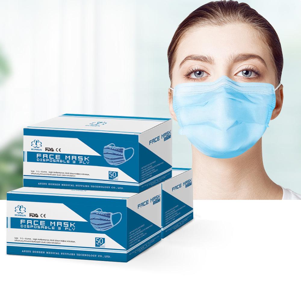 Disposable Face Mask Anti Flu Dust Masks Anti PM2.5 3-Layer Protective 150PCS AU Stock