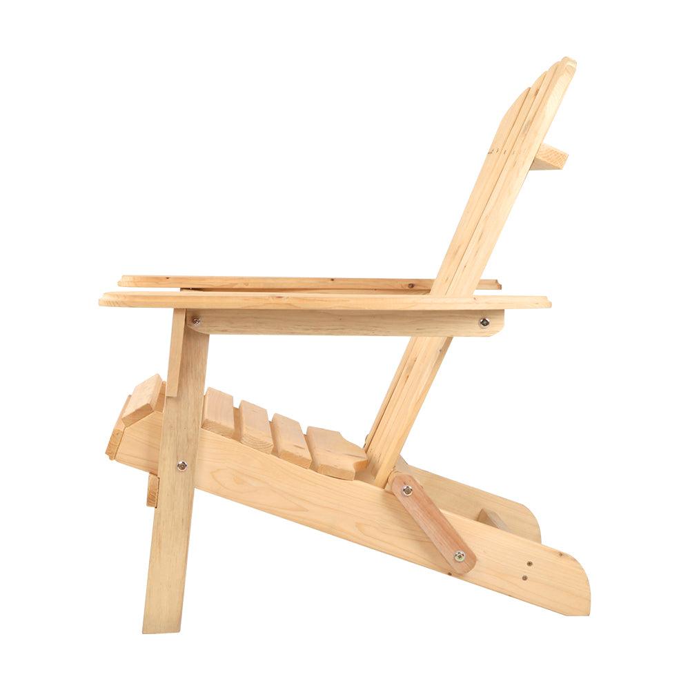 Gardeon Set of 2 Patio Furniture Outdoor Chairs Beach Chair Wooden Adirondack Garden Lounge