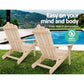 Gardeon Set of 2 Patio Furniture Outdoor Chairs Beach Chair Wooden Adirondack Garden Lounge Recliner Beige