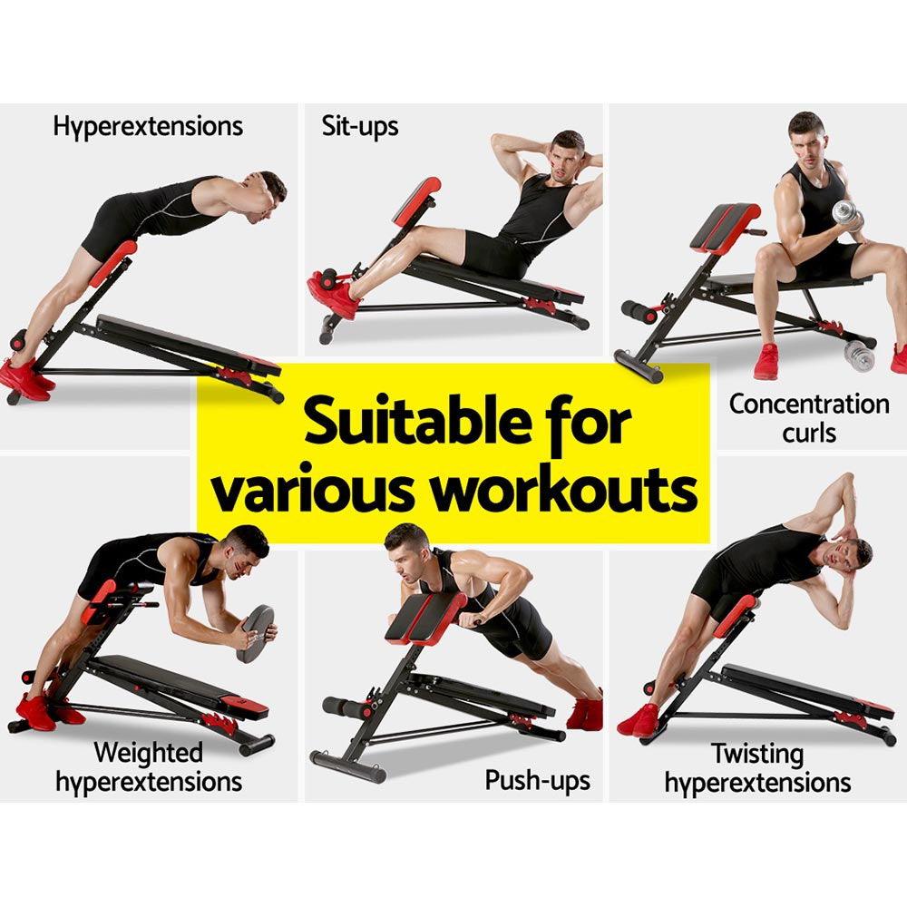 Everfit Adjustable Weight Bench Sit-up Fitness Flat Decline Home Gym Machine Steel Frame