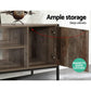 Artiss TV Cabinet Entertainment Unit Stand Storage Wood Industrial Rustic 124cm