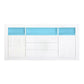 Artiss Buffet Sideboard Cabinet 3 Drawers High Gloss Storage Cupboard LED