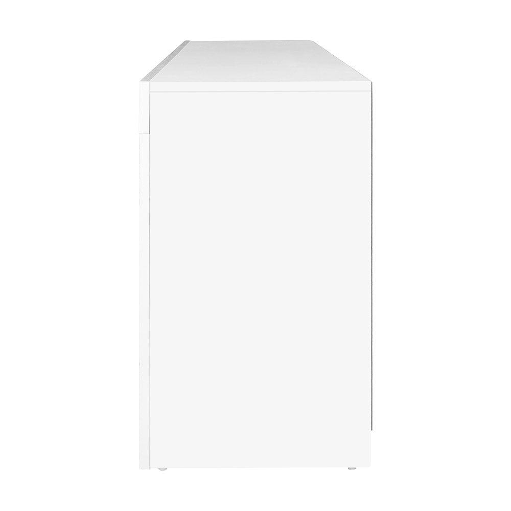 Artiss TV Cabinet Entertainment Unit Stand RGB LED High Gloss Furniture Storage Drawers Shelf 200cm White