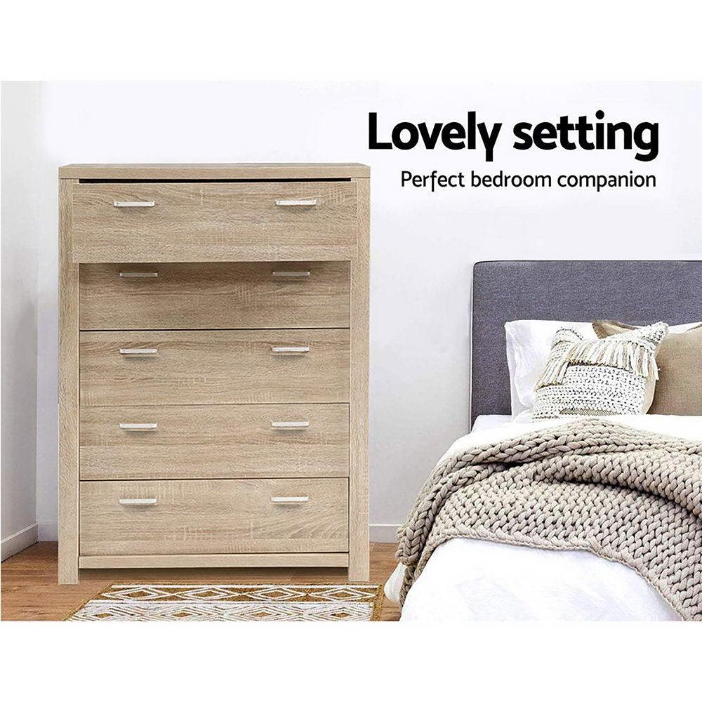 Artiss 5 Chest of Drawers Tallboy Dresser Table Bedroom Storage Cabinet