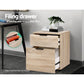 2 Drawer Filing Cabinet Office Shelves Storage Drawers Cupboard Wood File Home