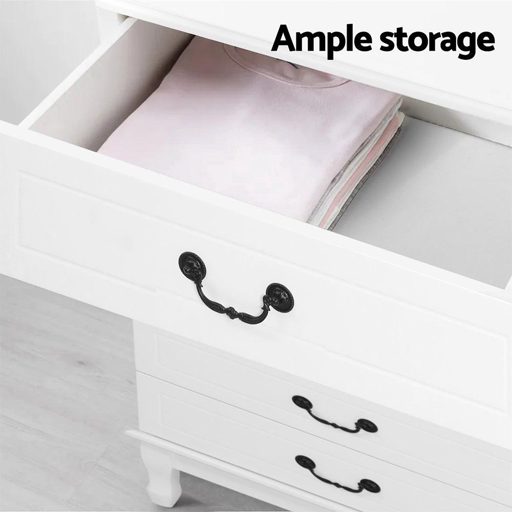 Artiss Chest of Drawers Dresser Table Lowboy Storage Cabinet White KUBI Bedroom
