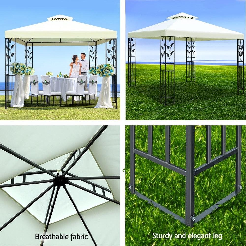 Instahut Gazebo 3x3m Marquee Outdoor Party Wedding Gazebos Tent Iron Art