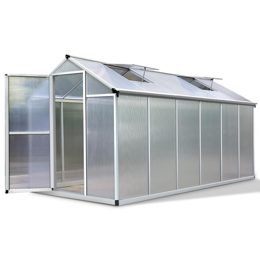 Greenfingers Greenhouse Aluminium Green House Gaden Shed Greenhouses 3.62x1.9M