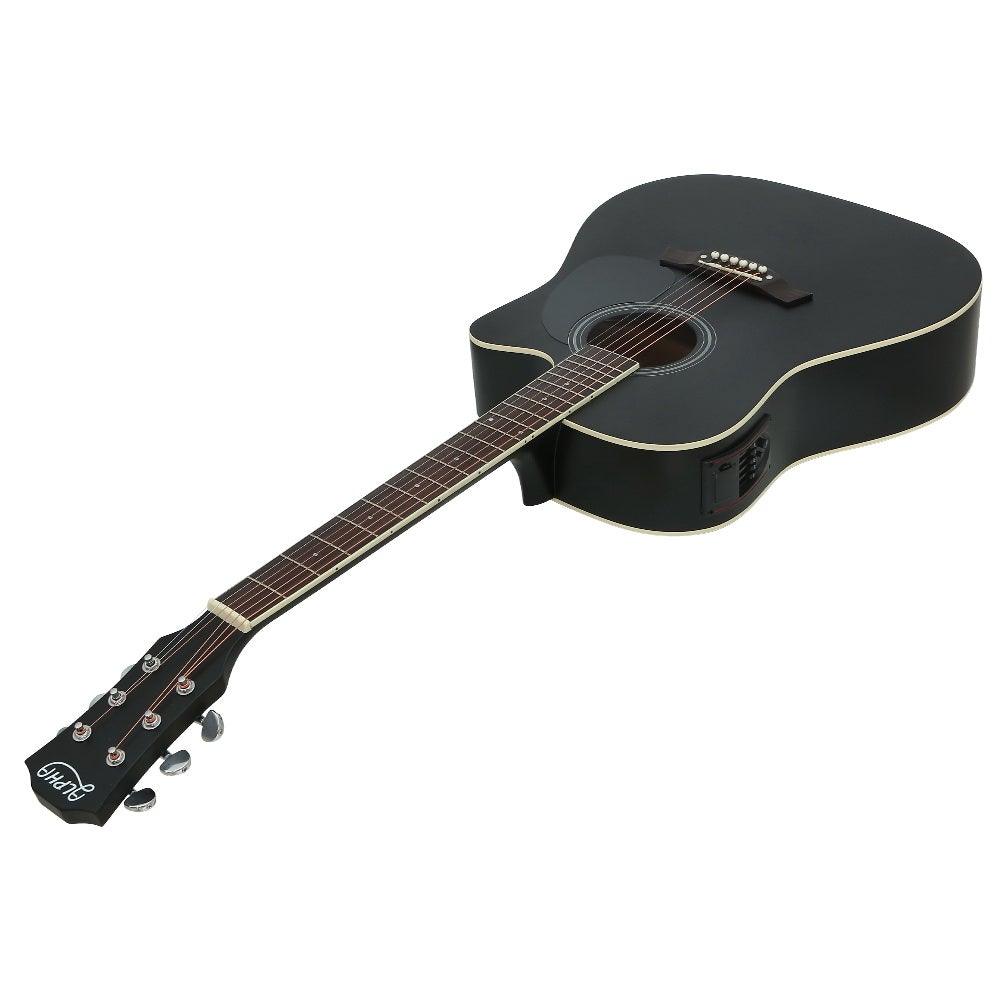 Alpha 41" Inch Electric Acoustic Guitar Wooden Classical Full Size EQ Bass Black