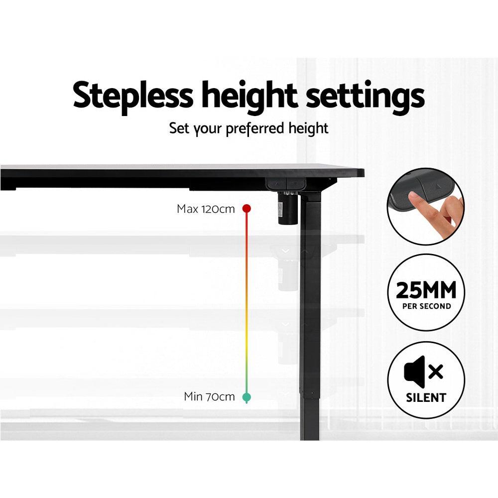 Artiss Standing Desk Sit Stand Motorised Height Adjustable Frame Only Black