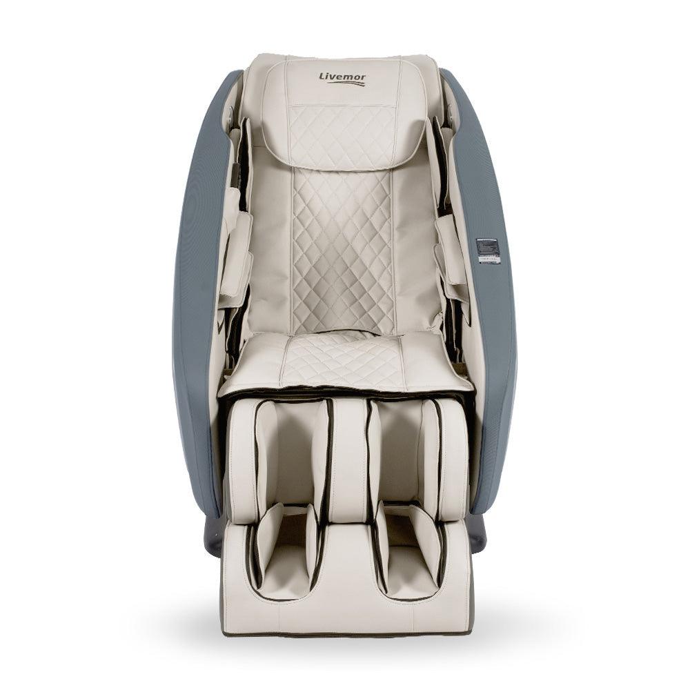 Livemor 3D Electric Massage Chair Shiatsu Kneading Massager Zero Gravity Large Grey