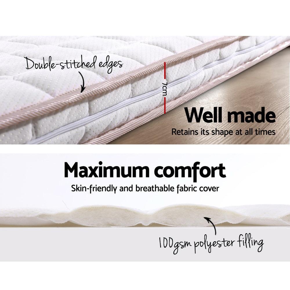 Giselle Bedding Memory Foam Mattress Topper Bed Underlay Cover King Single 7cm