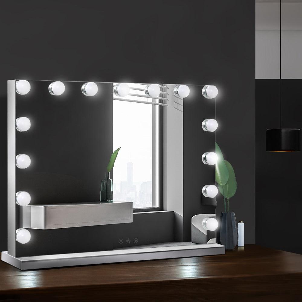 Embellir Hollywood Frameless Makeup Mirror With 15 LED Lighted Vanity Beauty 58cm x 46cm