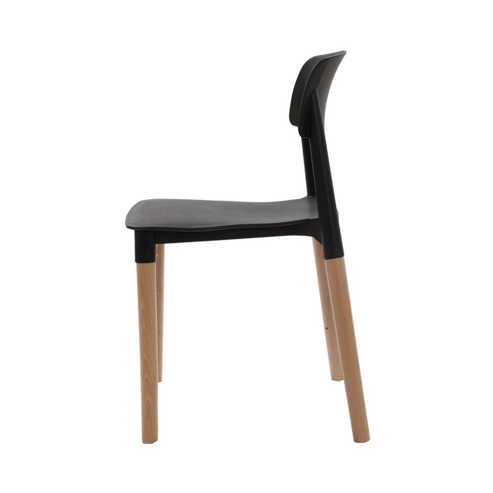 Artiss Set of 4 Belloch Replica Dining Chairs Kichen Cafe Stackle Beech Wood Legs Black