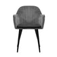 Artiss Set of 2 Dining Chairs Retro Chair Metal Legs Replica Armchair Velvet Grey