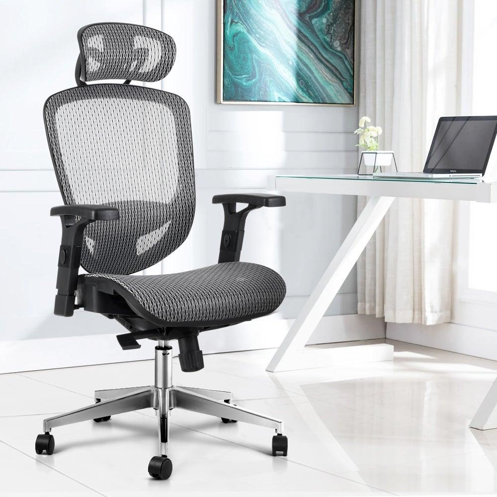 Artiss Office Chair Gaming Chair Computer Chairs Mesh Net Seating Grey