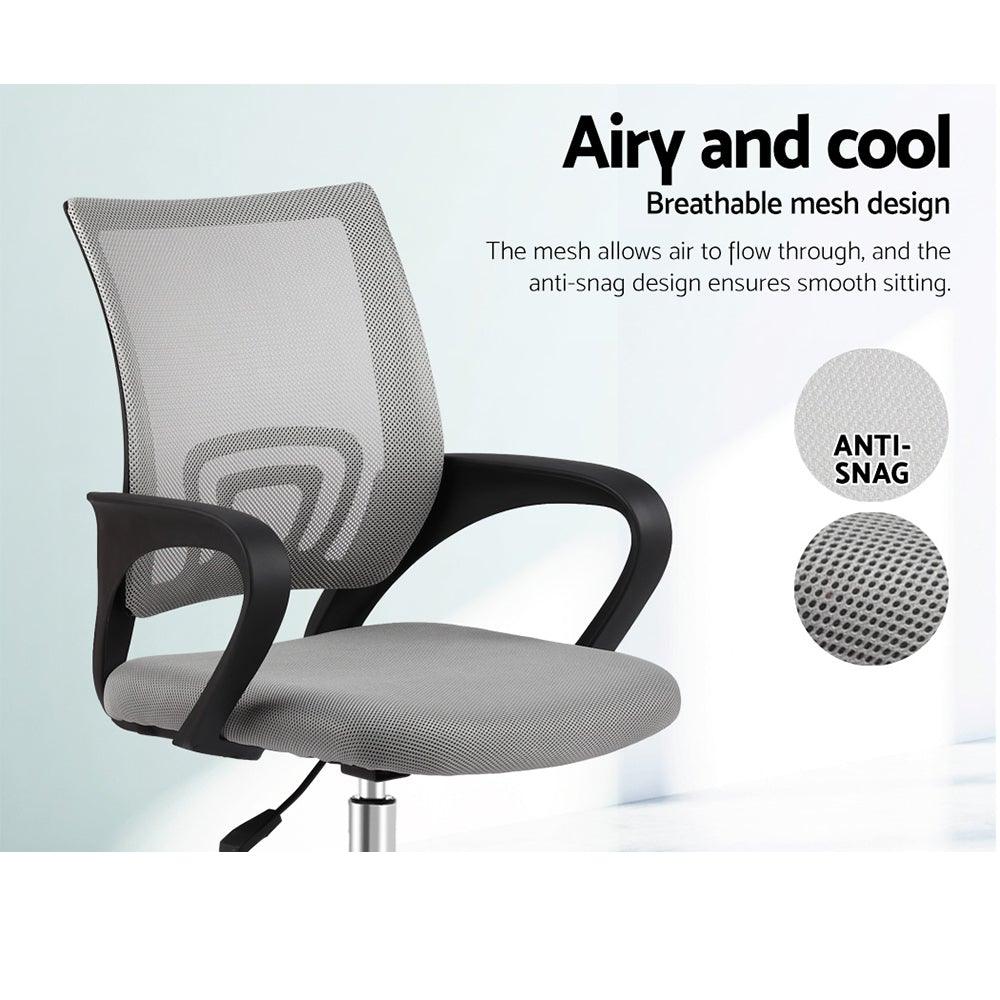Artiss Office Chair Gaming Chair Computer Mesh Chairs Executive Mid Back Grey