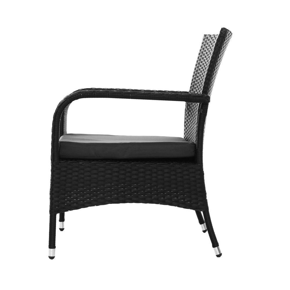 Set of 2 Gardeon Outdoor Dining Chairs Bistro Patio Furniture Chair Wicker Garden XL