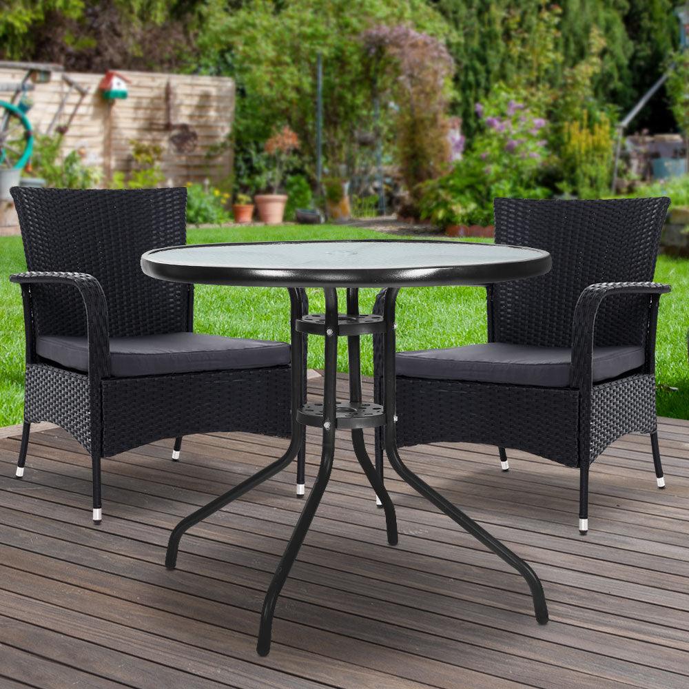 Gardeon Outdoor Dining Chairs Bistro Patio Furniture Chair Wicker Garden Extra Large Tea Coffee Cafe Bar Set