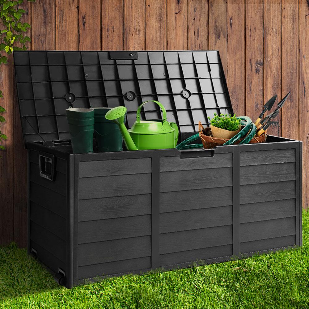 Gardeon 290L Outdoor Storage Box - All Black
